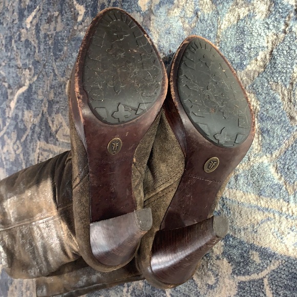 FRYE Harlow designer brown leather tall boots 9 - Picture 11 of 13